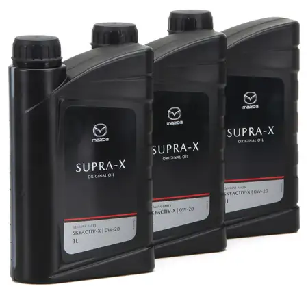 3 Liter ORIGINAL Mazda Motor&ouml;l &Ouml;l Oil SUPRA-X 0W-20 0W20 BENZIN SKYACTIV-X