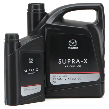 6 Liter ORIGINAL Mazda Motor&ouml;l &Ouml;l Oil SUPRA-X 0W-20 0W20 BENZIN SKYACTIV-X