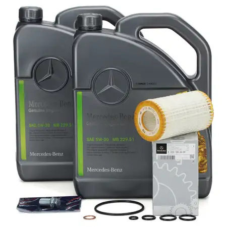 10 Liter ORIGINAL Mercedes-Benz Motor&ouml;l &Ouml;l 5W-30 MB 229.51 + &Ouml;lfilter 0001802609