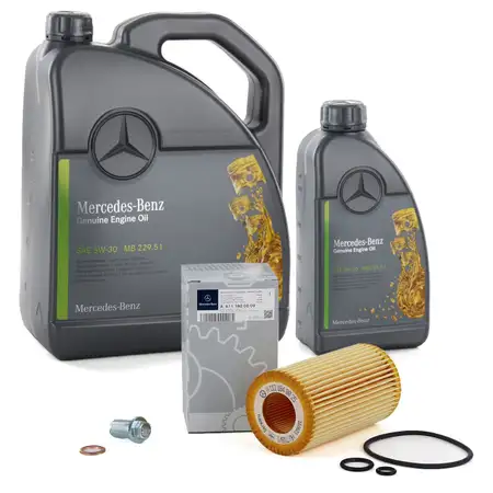 6 Liter ORIGINAL Mercedes-Benz Motor&ouml;l 5W30 MB 229.51 + &Ouml;lfilter 6111800009