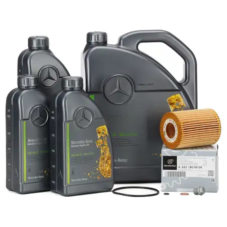 8L ORIGINAL Mercedes-Benz Motor&ouml;l 5W30 229.52 + &Ouml;lfilter W203 W204 W211 W212 OM642