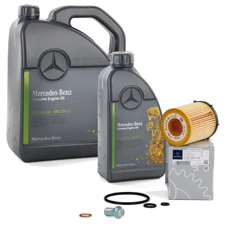 6 Liter ORIGINAL Mercedes-Benz &Ouml;L Motor&ouml;l 5W30 MB 229.51 + &Ouml;lfilter 2701800109