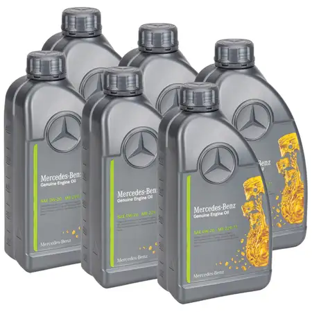 6L 6 Liter ORIGINAL Mercedes-Benz Motor&ouml;l &Ouml;l 0W-20 MB 229.71 000989870611