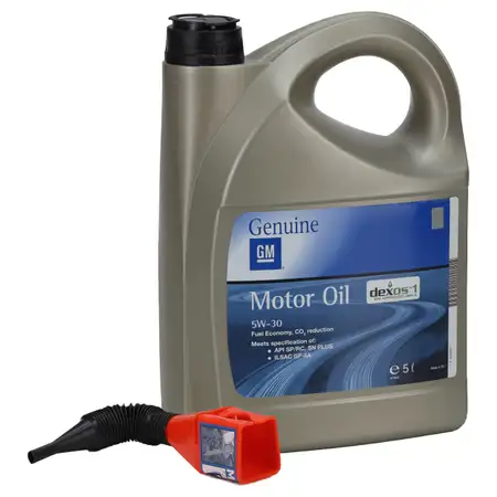 5L 5 Liter ORIGINAL GM Opel 5W-30 DEXOS1 Gen3 LONGLIFE Motor&ouml;l &Ouml;l + Trichter