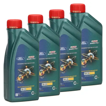 4L 4 Liter ORIGINAL Ford CASTROL Motor&ouml;l &Ouml;l MAGNATEC E 5W-20 5W20 15D63B