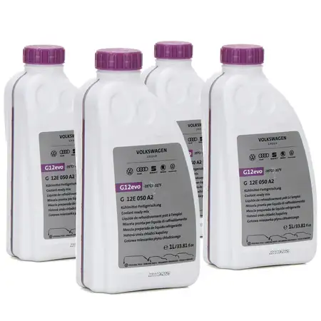 4 Liter ORIGINAL Audi VW K&uuml;hlerfrostschutz FERTIGMIX Ready Mix G12 evo G12E050A2