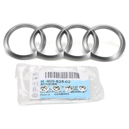 ORIGINAL Audi Ringe Emblem Logo + Befestigung A1 A3 A4 A5 A6 A7 A8 Q3 Q5 Q7