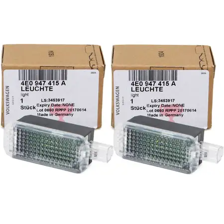 2x ORIGINAL Audi Innenraumleuchte Fu&szlig;raum LED A1 A2 A3 A4 A5 A6 A7 Q3 4E0947415A