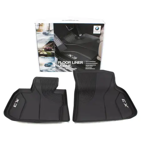 ORIGINAL BMW Floor Liner Gummimatten Fu&szlig;matten Satz X3 G01 iX3 G08 vorne 2-tlg 51472450514