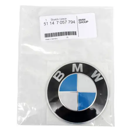 ORIGINAL BMW Emblem Plakette Logo Motorhaube Heckklappe &Oslash; 82mm 51147057794