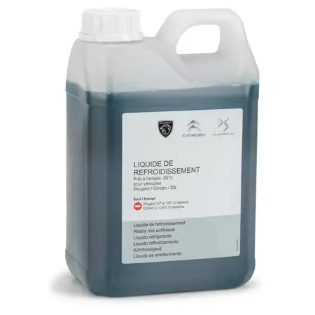 2 Liter ORIGINAL Peugeot Citroen K&uuml;hlerfrostschutz Glysantin G33 BLAU / GR&Uuml;N 1637756380