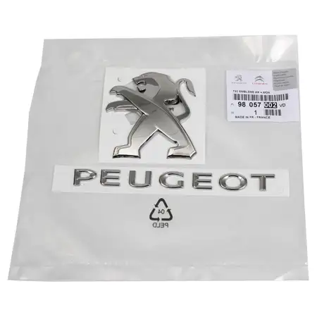 ORIGINAL Peugeot Emblem Plakette Logo Heckklappe CHROM 98057002VD f&uuml;r 308 II