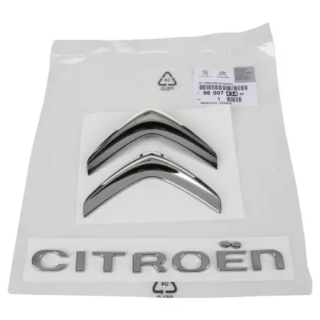 ORIGINAL Citroen Emblem Logo Schriftzug Heckklappe MITTE 9800743480 f&uuml;r C3 II