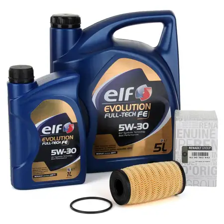 6L elf Evolution Full-Tech FE 5W-30 Motor&ouml;l ORIGINAL Renault &Ouml;lfilter 8200362442