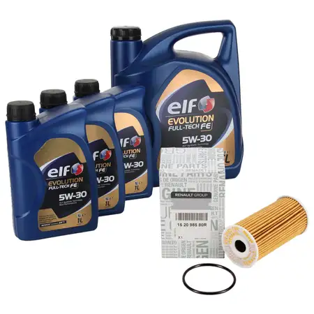 8L elf Evolution Full-Tech FE 5W-30 Motor&ouml;l ORIGINAL Renault &Ouml;lfilter 152093920R