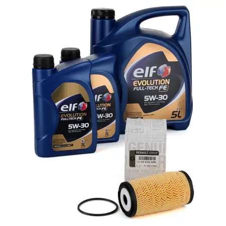 7L elf Evolution Full-Tech FE 5W-30 Motor&ouml;l ORIGINAL Renault &Ouml;lfilter 152093920R