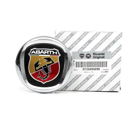 ORIGINAL Fiat Emblem Logo Plakette &Oslash; 8,5cm ABARTH Grande Punto 199 hinten 735495890