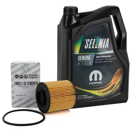 5L PETRONAS SELENIA Motor&ouml;l &Ouml;l WR FORWARD 0W30 + ORIGINAL Fiat &Ouml;lfilter 71754237