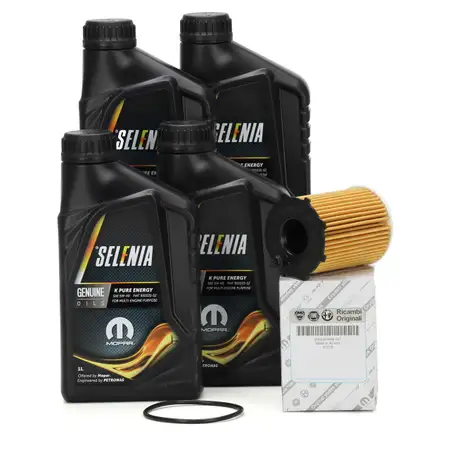 4L PETRONAS SELENIA Motor&ouml;l K PURE ENERGY 5W40 + ORIGINAL Fiat &Ouml;lfilter 55224598