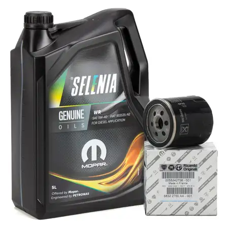 5L SELENIA Motor&ouml;l &Ouml;l WR WIDE RANGE 5W40 5W-40 + ORIGINAL Fiat &Ouml;lfilter 55242758