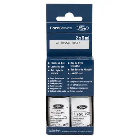 ORIGINAL Ford Lackstift Set Chill Metallic Silber 8MJE + Klarlack 2x 9ml 2592507