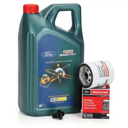 5L CASTROL MAGNATEC 5W-20 E Motor&ouml;l + ORIGINAL FORD Motorcraft &Ouml;lfilter 1.0-2.3