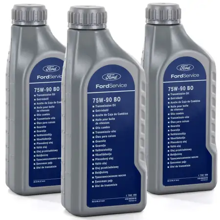 3x 1 Liter ORIGINAL Ford Schaltgetriebe&ouml;l &Ouml;L SAE 75W-90 BO 1790199