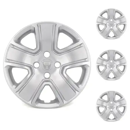 4x ORIGINAL Dacia Radkappe Radblende 15&quot; Silber Dokker Lodgy Logan 2 Sandero 2 403151898R