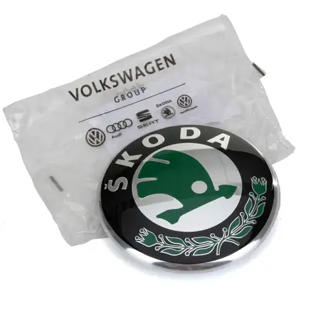 ORIGINAL Skoda Emblem Plakette Logo &Oslash; 8cm Fabia 1 2 Octavia 1 2 Roomster 1U0853621C MEL