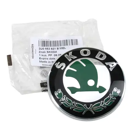 ORIGINAL Skoda Emblem &Oslash; 8,8cm Fabia 2 3 Octavia 2 3 Rapid Superb Yeti vorne 3U0853621B MEL