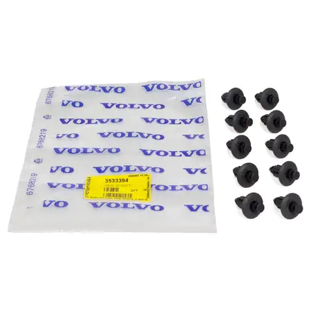 10x ORIGINAL Volvo Clip Klemme Befestigungsclips Sto&szlig;stange Radhaus 3533394