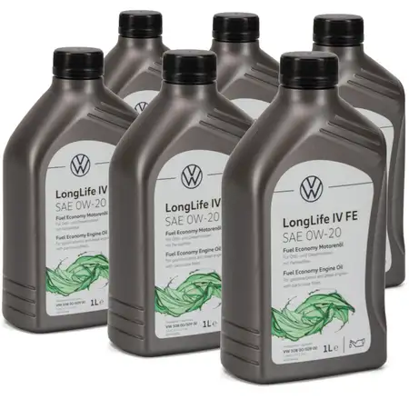 6 Liter ORIGINAL VW Motor&ouml;l &Ouml;l 0W-20 LONGLIFE IV FE 508.00 509.00 GS60577C2