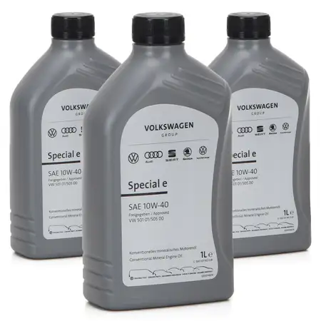 3 Liter ORIGINAL VW Motor&ouml;l &Ouml;l 10W-40 SPECIAL E 501.01 505.00 GS60107M2