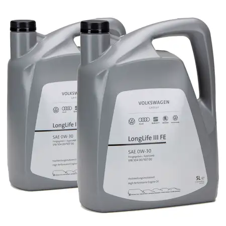 10 Liter ORIGINAL VW Motor&ouml;l &Ouml;l 0W30 LONGLIFE III FE 504.00 507.00 GS55545M4