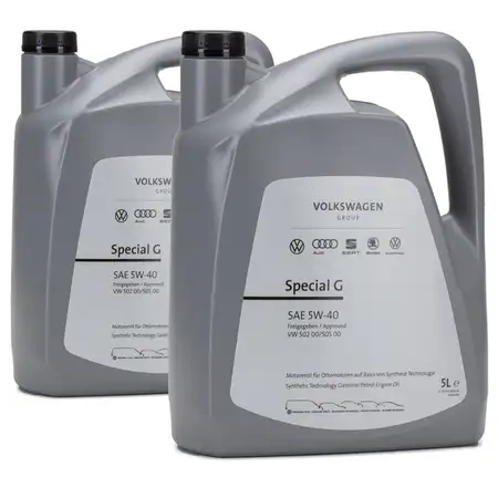 10 Liter ORIGINAL VW Motor&ouml;l &Ouml;l 5W40 SPECIAL G BENZIN 502.00 505.00 GS55502M4