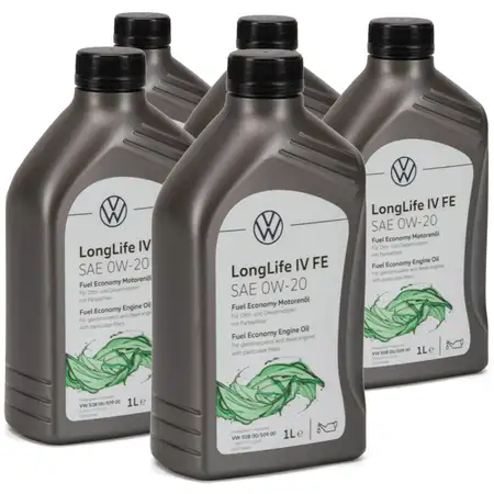 5 Liter ORIGINAL VW Motor&ouml;l &Ouml;l 0W-20 LONGLIFE IV FE 508.00 509.00 GS60577C2