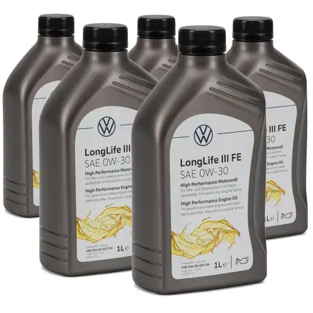 5 Liter ORIGINAL VW Motor&ouml;l &Ouml;l 0W-30 LONGLIFE III FE 504.00 507.00 GS55545C2