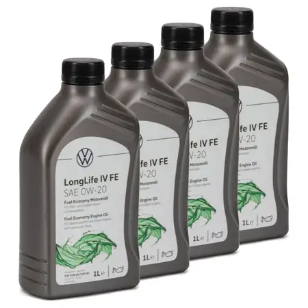 4L 4 Liter ORIGINAL VW Motor&ouml;l &Ouml;l 0W-20 LONGLIFE IV FE 508.00 509.00 GS60577C2