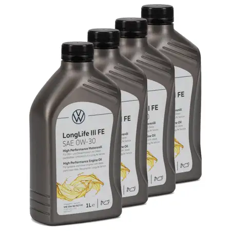 4L 4 Liter ORIGINAL VW Motor&ouml;l &Ouml;l 0W-30 LONGLIFE III FE 504.00 507.00 GS55545C2