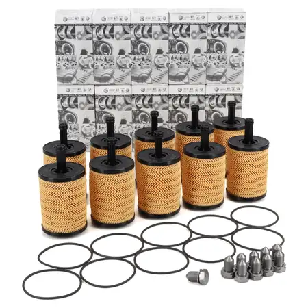 10x ORIGINAL VW &Ouml;lfilter + Schraube Golf 4 5 6 Passat Polo Sharan Touran T4 T5 1.2-2.5 TDI