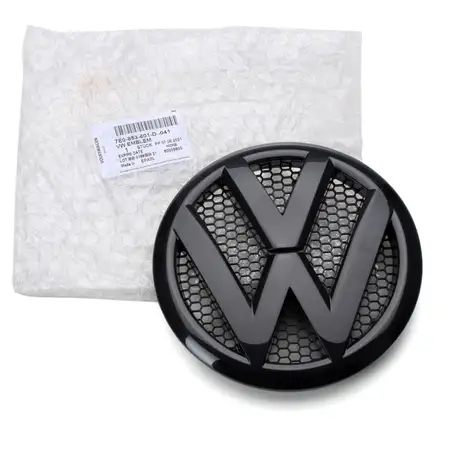 ORIGINAL VW Emblem Logo K&uuml;hlergrill Schwarz &Oslash; 17cm Transporter T5 vorne 7E0853601D 041