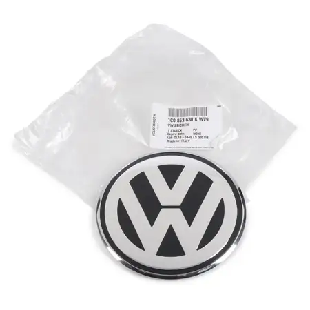 ORIGINAL VW Emblem Logo Heckklappe Chrom Grau New Beetle bis 2005 1C0853630K WV9