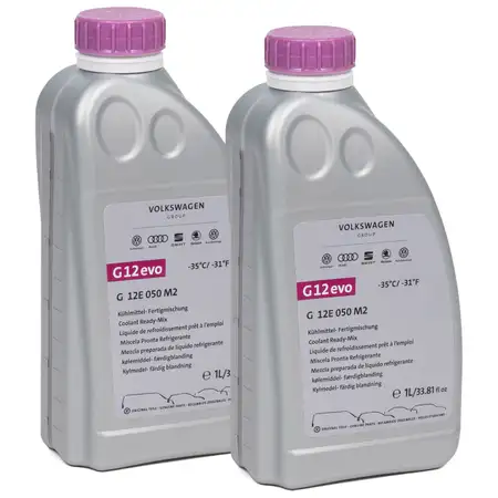 2 Liter ORIGINAL Audi VW K&uuml;hlerfrostschutz FERTIGMIX Ready Mix G12 evo G12E050M2