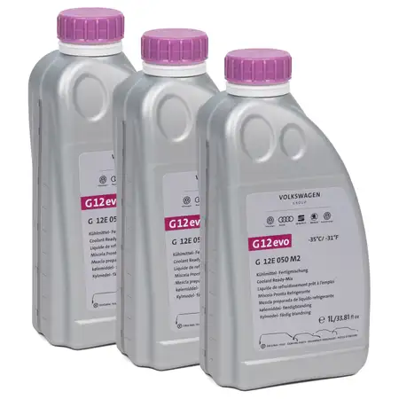 3 Liter ORIGINAL Audi VW K&uuml;hlerfrostschutz FERTIGMIX Ready Mix G12 evo G12E050M2