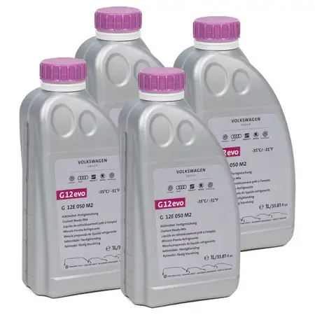 4 Liter ORIGINAL Audi VW K&uuml;hlerfrostschutz FERTIGMIX Ready Mix G12 evo G12E050M2