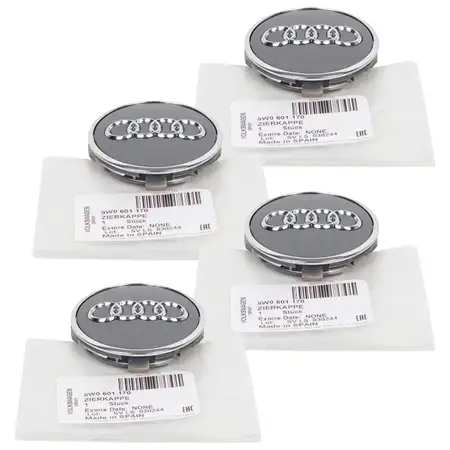 4x ORIGINAL AUDI Nabendeckel Felgendeckel &Oslash; 60 mm A1 A3 A4 A5 A6 A7 Q3 Q5 8W0601170