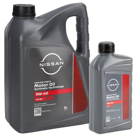 6L 6Liter ORIGINAL Nissan Motor&ouml;l &Ouml;l 5W-40 5W40 ACEA A3/B4 API SN/CF