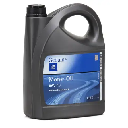 5L 5 Liter ORIGINAL GM Opel Motor&ouml;l &Ouml;l 10W40 ACEA A3/B4 API SL/CF 93165216