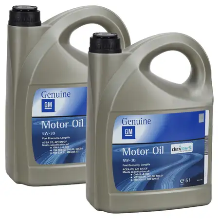 10L 10 Liter ORIGINAL GM Opel 5W-30 dexos2 Longlife Motor&ouml;l GM-LL-A-025/B-025 93165557