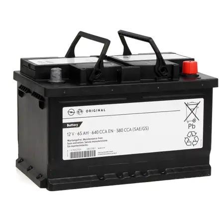 ORIGINAL GM Opel Autobatterie Starterbatterie 12V 65Ah 580 CCA EN 95530725